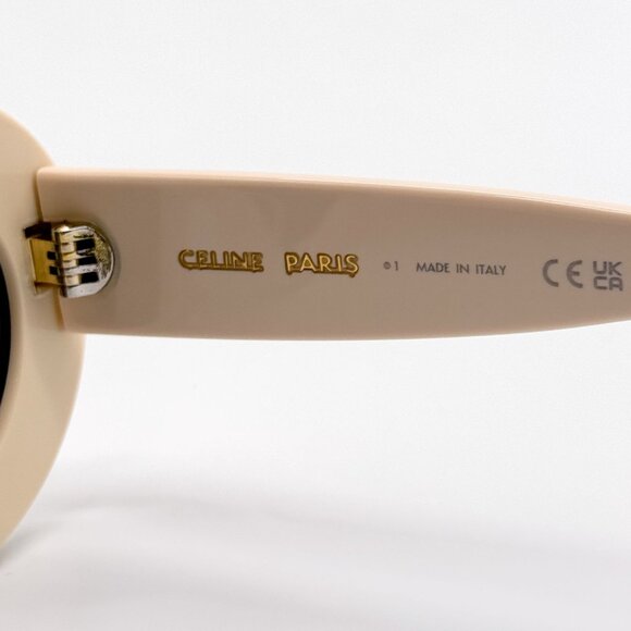 NEW CL40312U 25A ROUND IVORY WOMEN SUNGLASSES CELINE - Picture 10 of 11